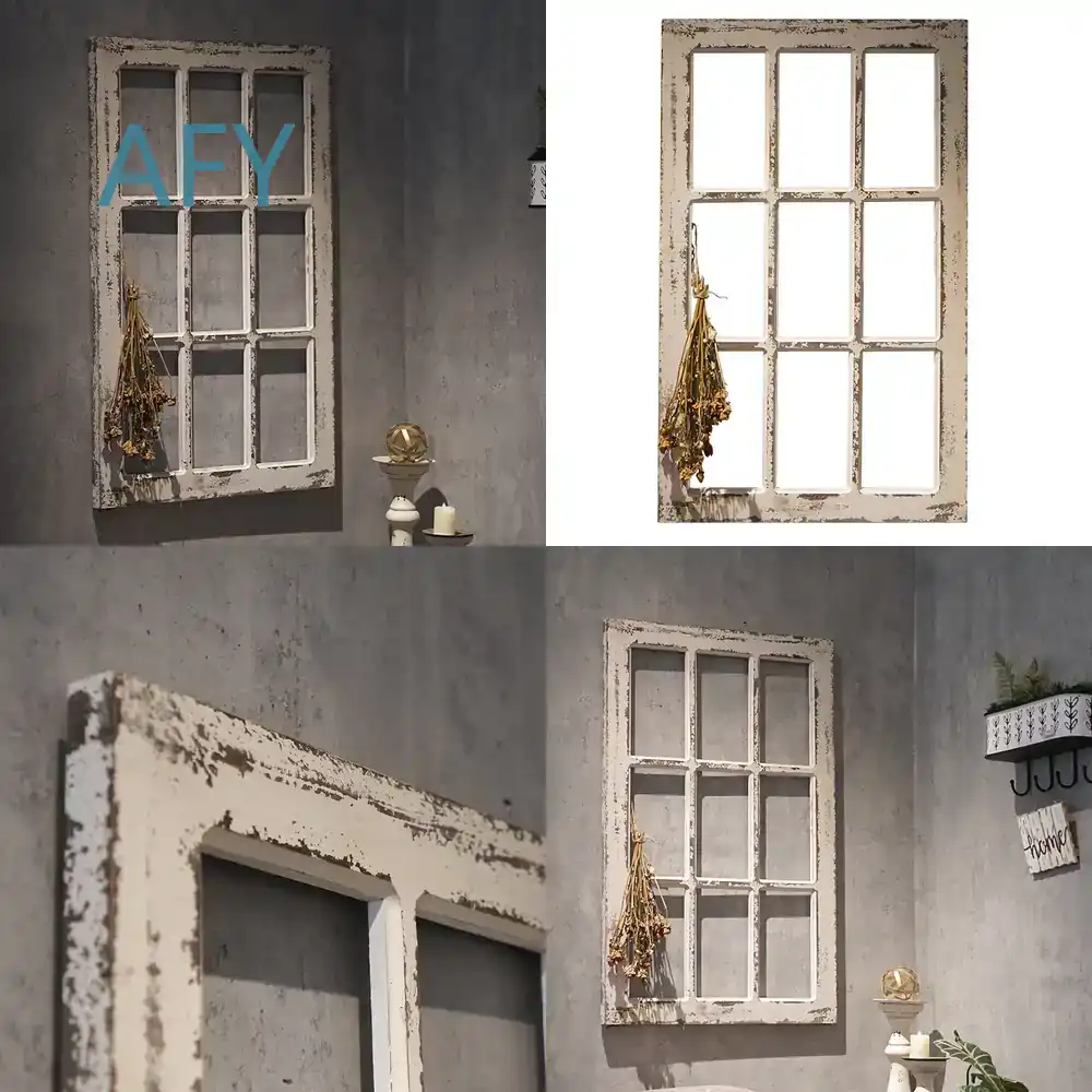 Interior Design White And Wood - Shabby Chic White Decorative Wooden Window