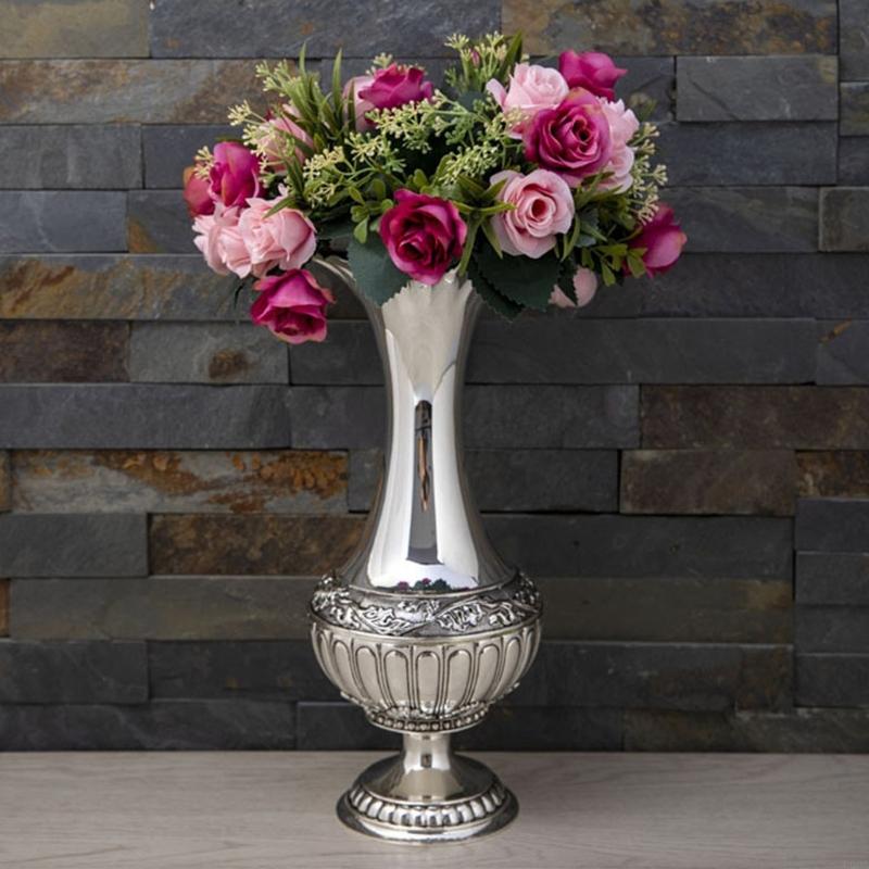 Interior Design Scandinavian - Geometric Embossed Metal Vases Scandinavian Design