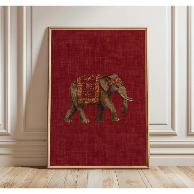 Indian Elephant Pattern Print, - огляд і ціна Interior Design Studio