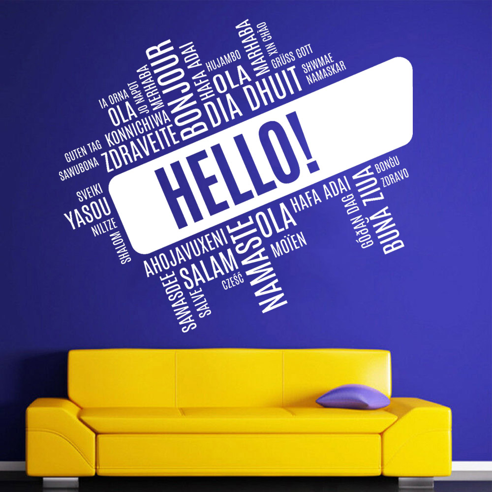 Hello Foreign Language Wall De - огляд і ціна Interior Design Language