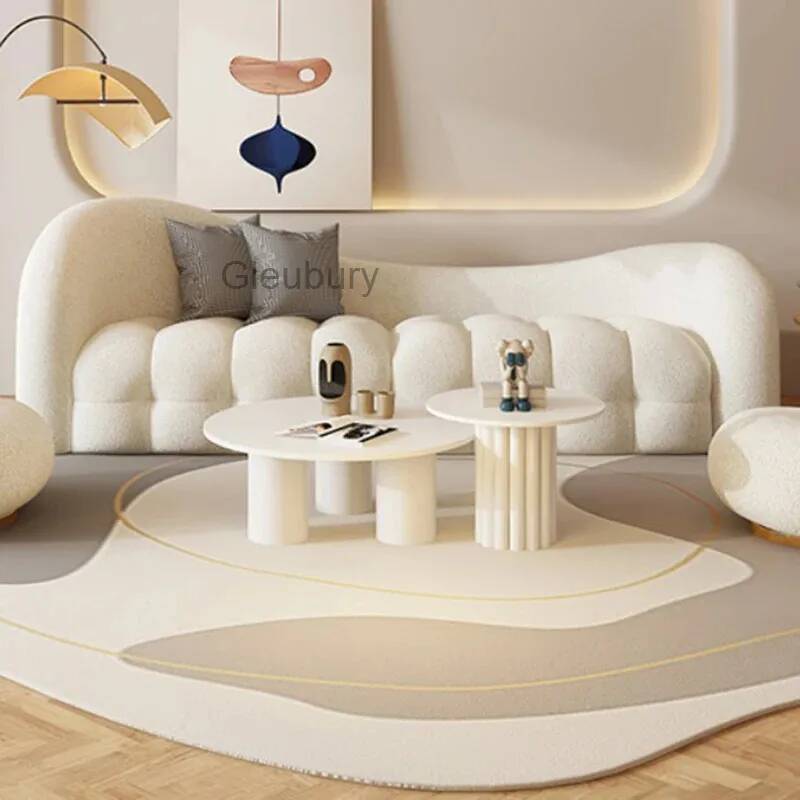 Cream White Living Room Sofas  - огляд і ціна Interior Design White And Wood