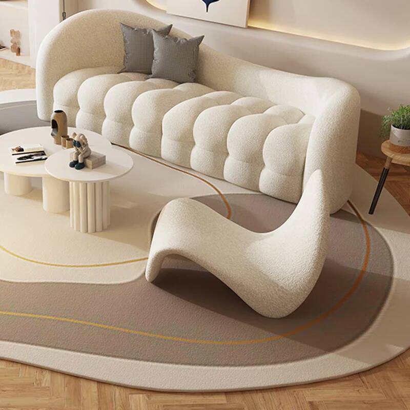 Cream White Living Room Sofas  - огляд і ціна Interior Design White And Wood