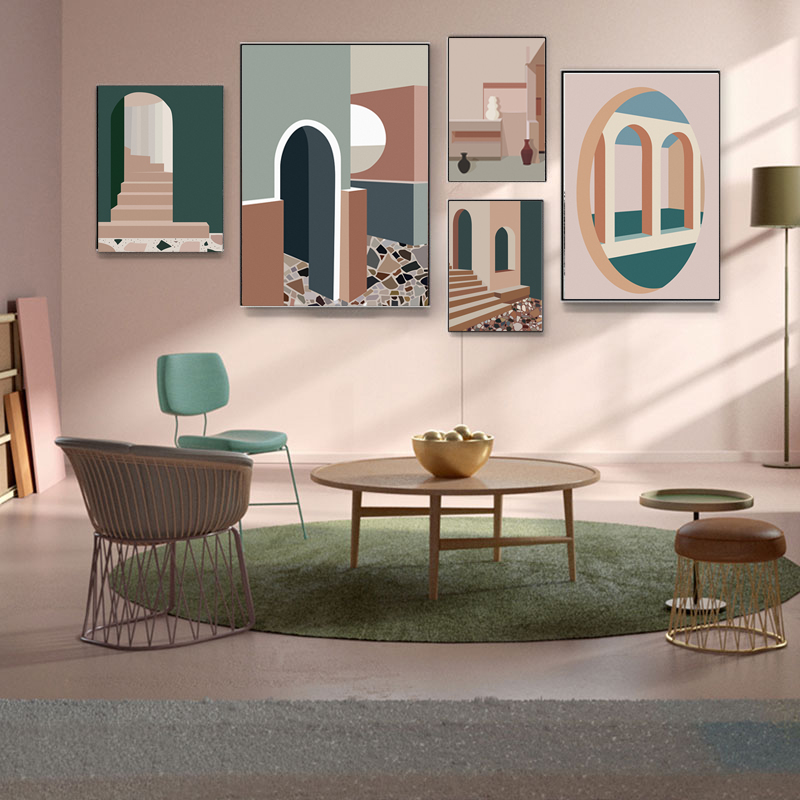 Retro Morandi Building Canvas  - огляд і ціна Interior Design And Build