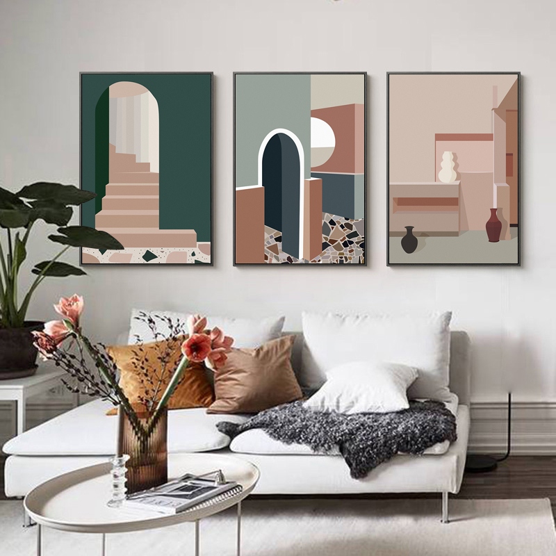 Retro Morandi Building Canvas  - огляд і ціна Interior Design And Build